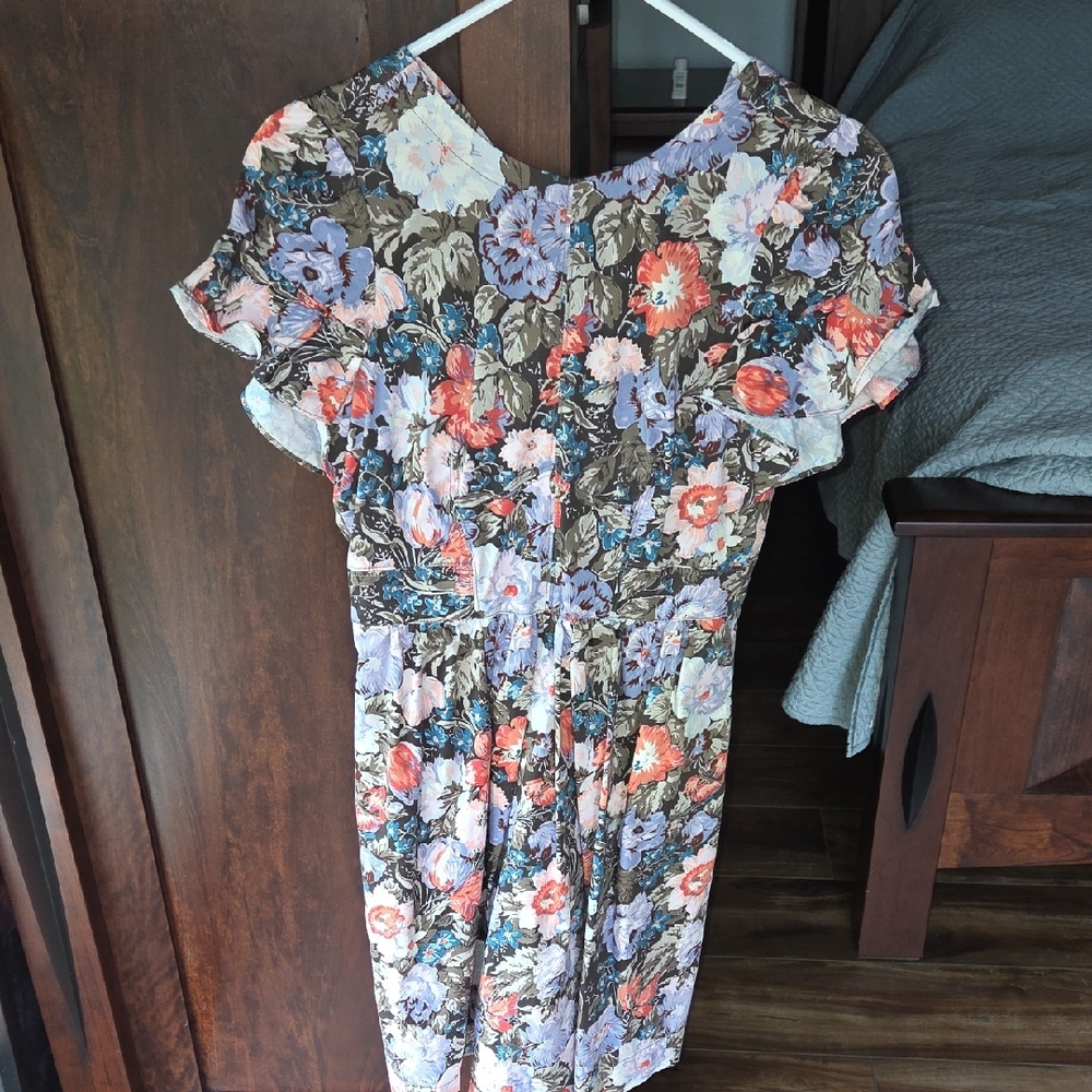 Rebecca Taylor Apron Back Flutter Sleeve Dress